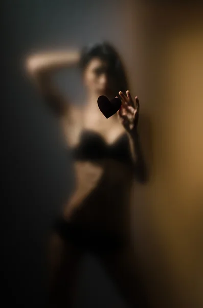 Silhouet van jong meisje seksuele — Stockfoto