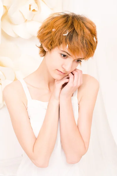 Portrait girl in bright colors — Stock Photo, Image