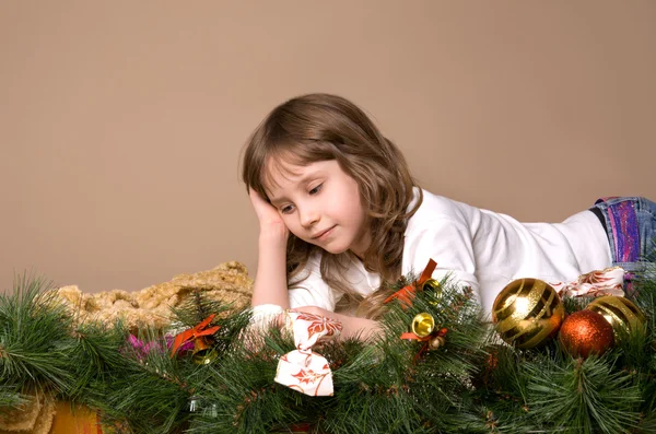 Child  on eve of Christmas — Stock Photo, Image