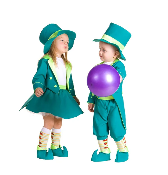 Children in costumes leprechaun, St. Patrick's Day — Stock Photo, Image