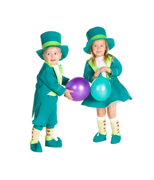 Enfants en costumes leprechaun, Saint Patrick — Photo