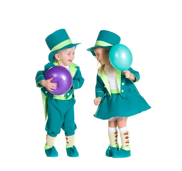 stock image Children in costumes leprechaun, St. Patrick's Day