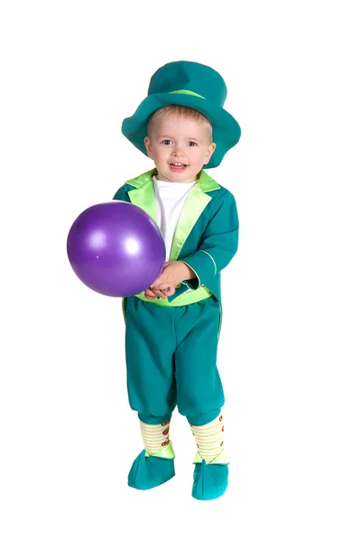 Bambino in costume folletto, San Patrizio — Foto Stock