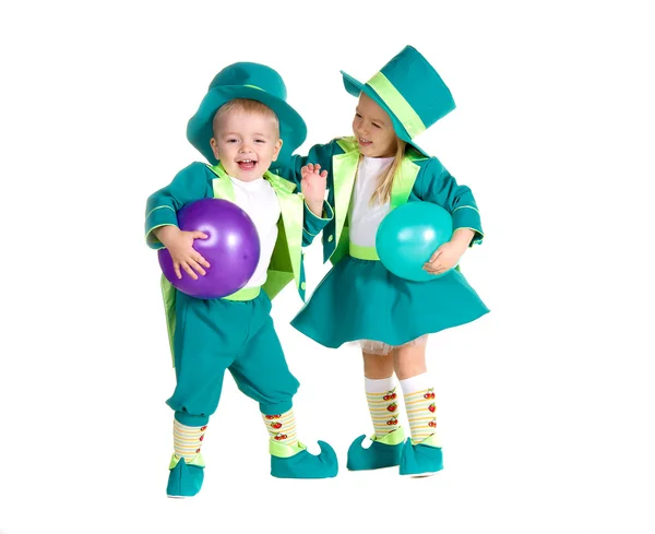 Enfants en costumes leprechaun, Saint Patrick — Photo