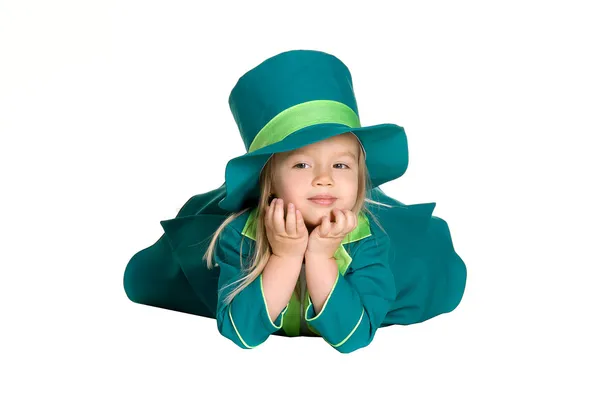 Enfant en costumes leprechaun, Saint Patrick — Photo
