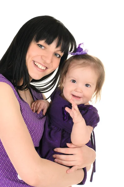 Mother hugging her little daughter — Stock Photo, Image