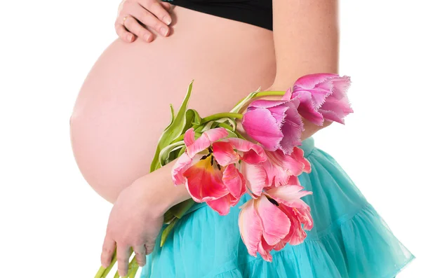 Closeup těhotné bříško — Stock fotografie