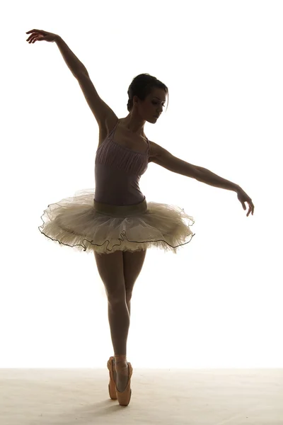 Silhouetten-Balletttänzerin — Stockfoto