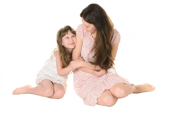 Daughter and mother gently communicate with each other — Stock Photo, Image