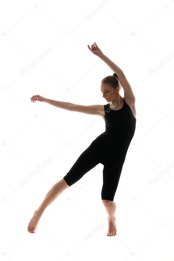 Svelte sporty female dancer in movement