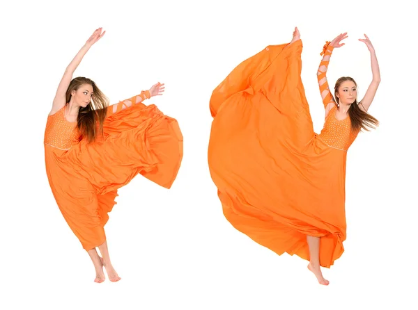 Bailarina en vestido de vuelo — Foto de Stock