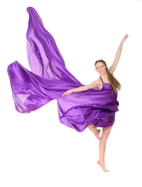 Elbise uçan kız dansçı — Stok fotoğraf