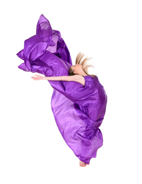 Dançarina menina em vestido voador — Fotografia de Stock