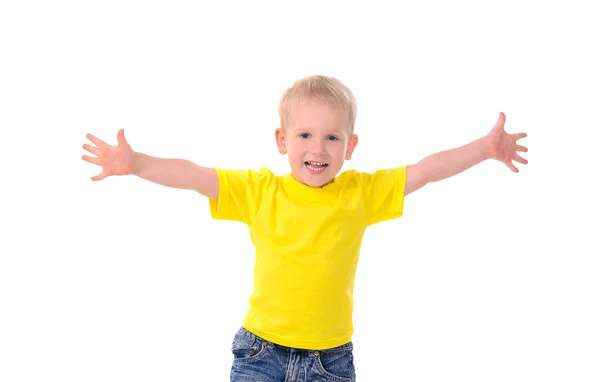 Retrato de niño de moda en camisa amarilla — Foto de Stock