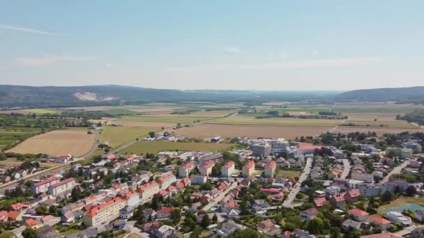 Panorama Von Hainburg Der Donau Bis Zur Ruine Heimenburg — стокове відео