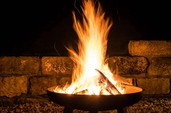 Fascinating Flames Fire Bowl Burning Campfire — Stock Photo, Image