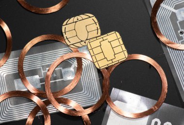 İletişim çipi, RFID çipi ve diğer kimlik kombinasyonlarına sahip farklı çip tipleri