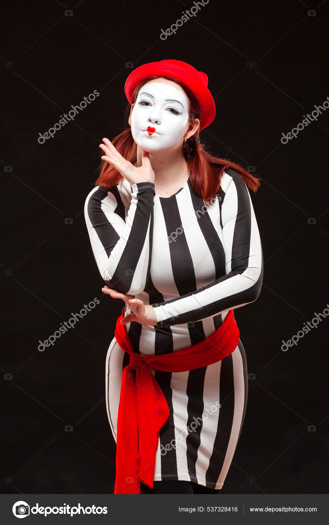 Portrait Of Female Mime Artist