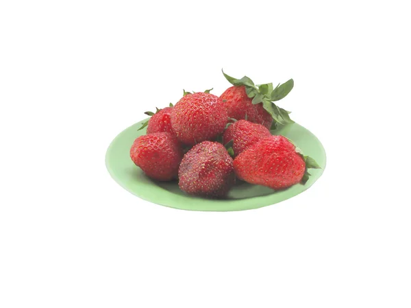 Erdbeere auf einem Teller — Stockfoto