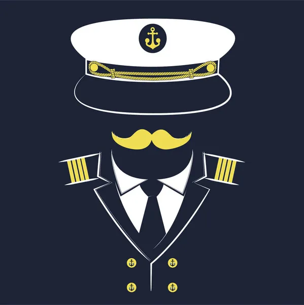 Kapitein Icoon Sailor Hoed Pak Vectorillustratie — Stockvector