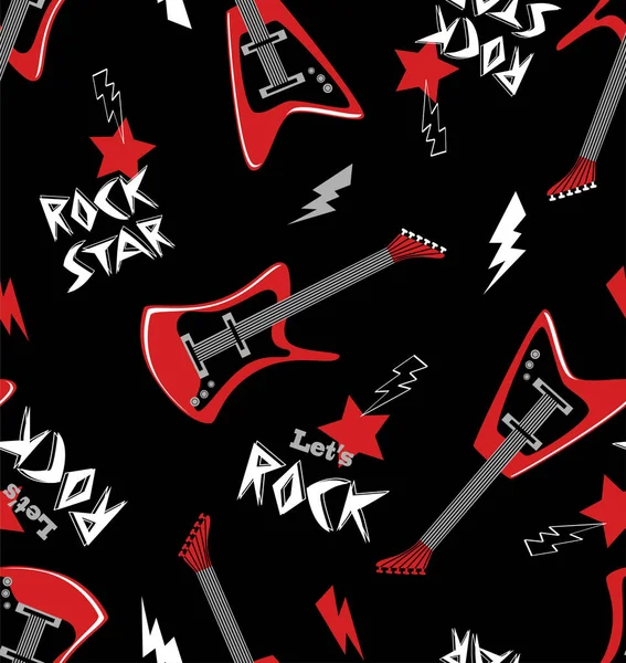 Cat and Dog Rock gitarda. Kusursuz desen. Vektör illüstrasyonu.