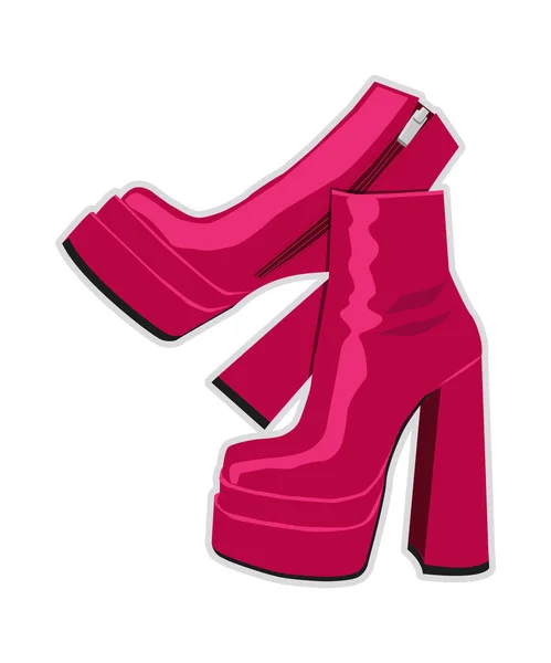 Tendance grande plate-forme chaussures femmes — Image vectorielle