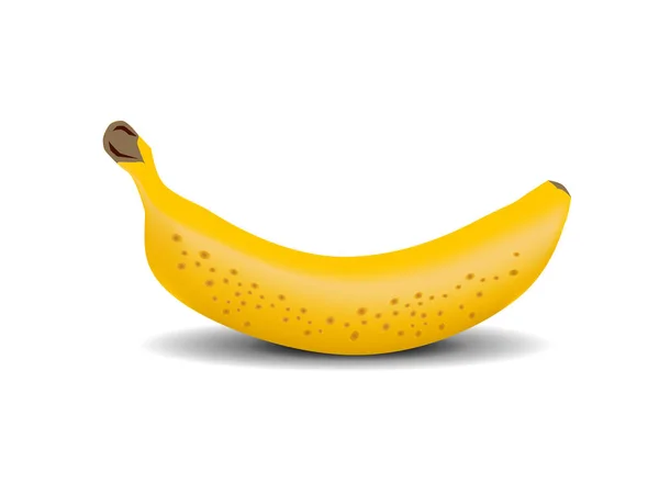 Realistic Ripe Yellow Banana Isolated Vector Illustration — Stockový vektor
