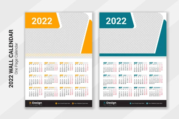 2022 Calendário Parede Calendário Mesa Planejador Ano Novo Calendário Mensal —  Vetores de Stock