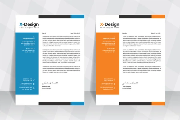 Corporate Stationery Template Letterhead Design Template Minimal Modern Branding Stylish — Vetor de Stock