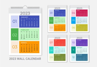2023 one page wall calendar, desk calendar, new year planner, monthly calendar