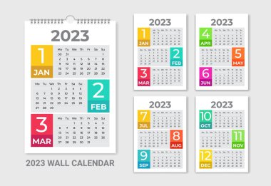 2023 one page wall calendar, desk calendar, new year planner, monthly calendar