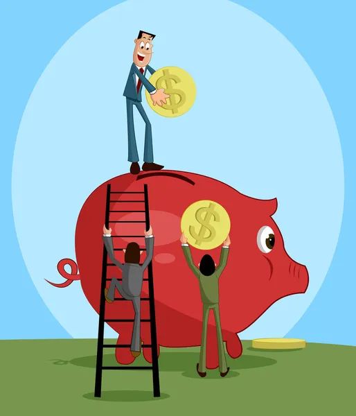 piggy banka para koyarak insanların