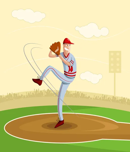 棒球投手 — 图库矢量图片
