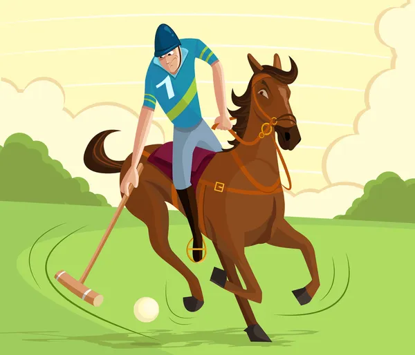 Joueur de polo — Image vectorielle