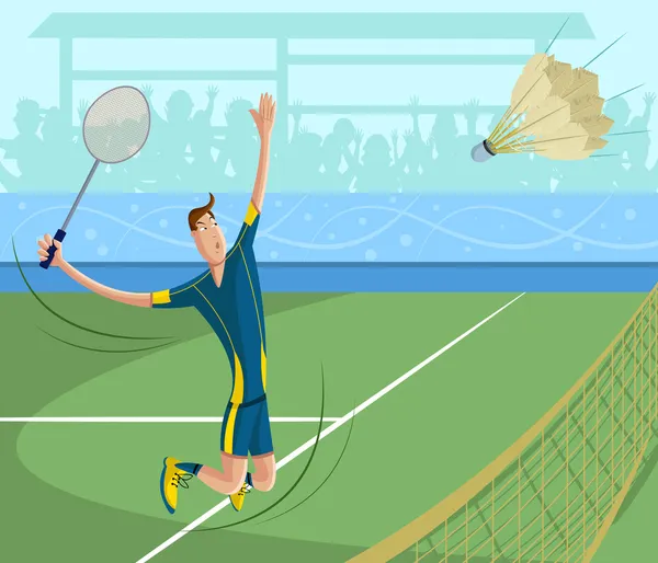 Badminton-speler — Stockvector