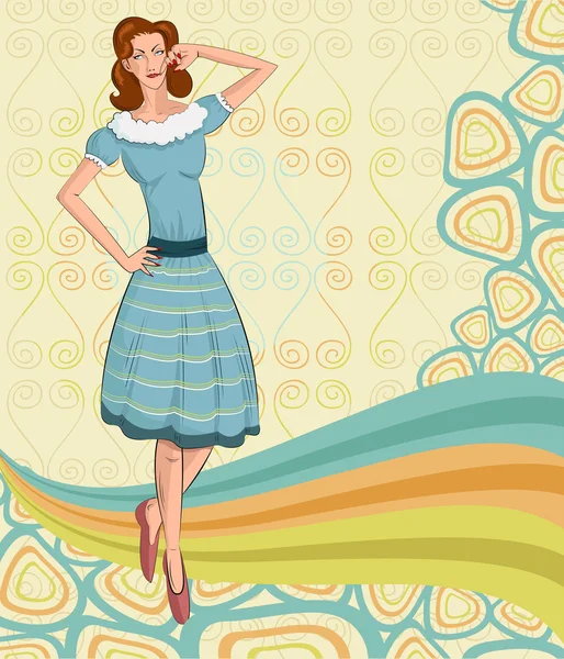 Retro lady — Stock Vector