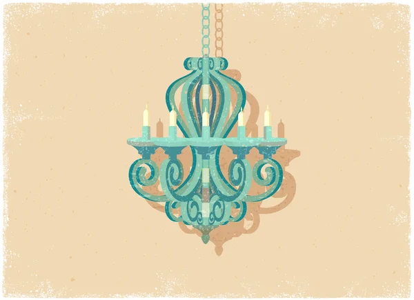 Retro candle chandelier — Stock Vector