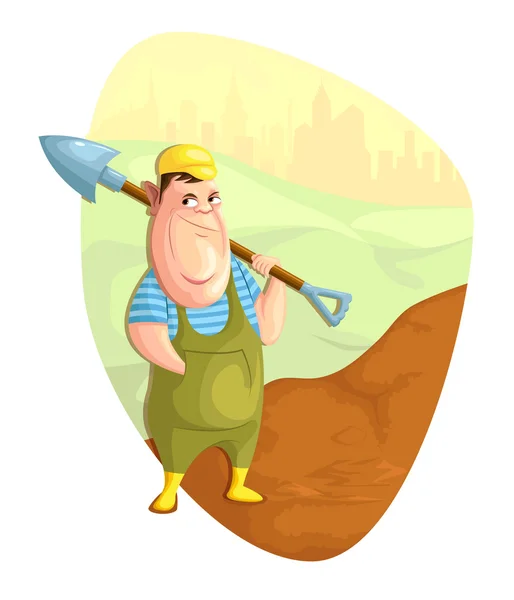 Person digging ground — Stock Vector