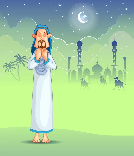 Offre musulmane namaaz sur l'Aïd — Image vectorielle