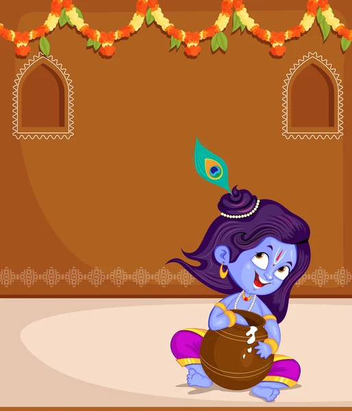 Krishna Janmashtami — Archivo Imágenes Vectoriales