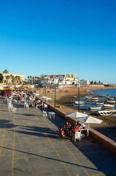 Září 2021 Caleta Beach Cádizu Andalusie Španělsko — Stock fotografie