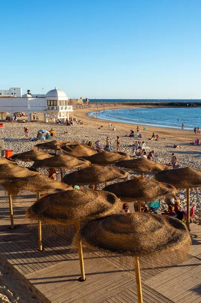 Září 2021 Caleta Beach Cádizu Andalusie Španělsko — Stock fotografie