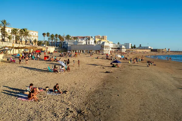 Září 2021 Caleta Beach Cádizu Andalusie Španělsko — Stock fotografie