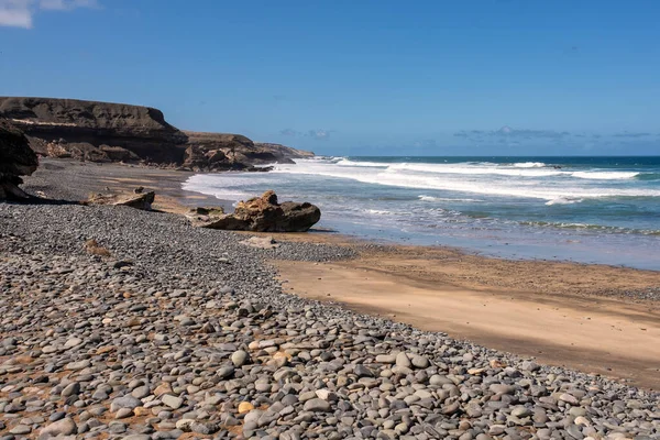 Malerischer Blick Auf Strand Und Klippen Zur Sommerzeit Playa Garcey — Stockfoto