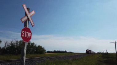 Train in the Canadian prairies