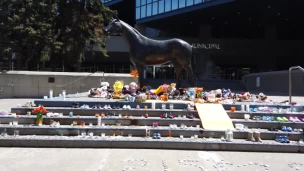 Residential School Memorial Calgary Alberta — Stock videók