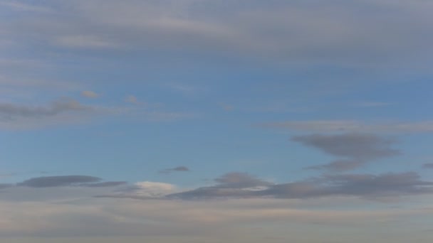 Timelapse Floating Clouds Evening Landscape Cloudy Sky — 图库视频影像