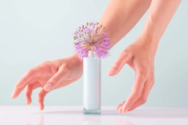 beauty hands cosmetic cream for hand skin care, on a light background.