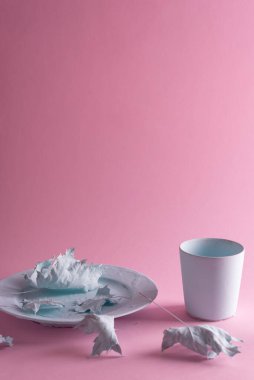 autumn blue still life minimalism surreal composition.