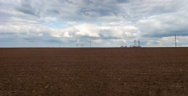 Ukrainian Field Landscape Sowing Season Early Spring — Foto de Stock